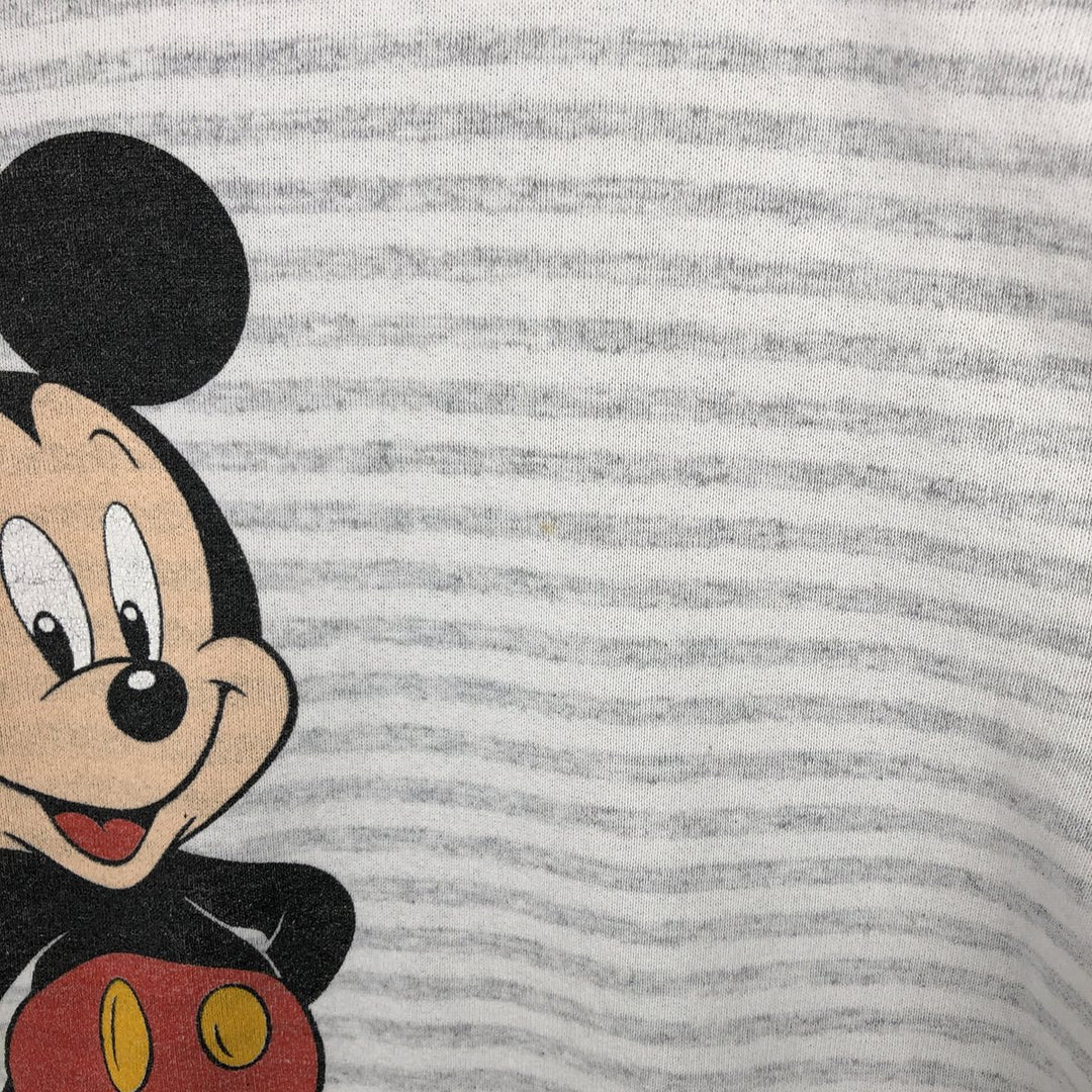 Vintage 90'S Disney Mickey Mouse striped sweatshirt, made in the USA, size XL. unclear gray type Vintage Second Hand
