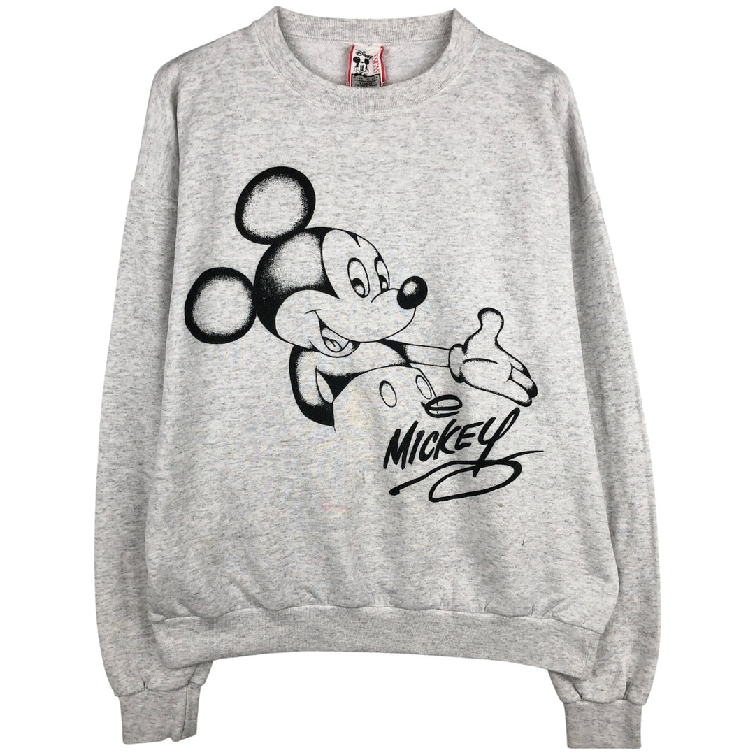 90'S Disney Mickey Mouse character sweatshirt, sweatshirt, made in USA, men's XL size, vintage cotton white type Vintage Second Hand