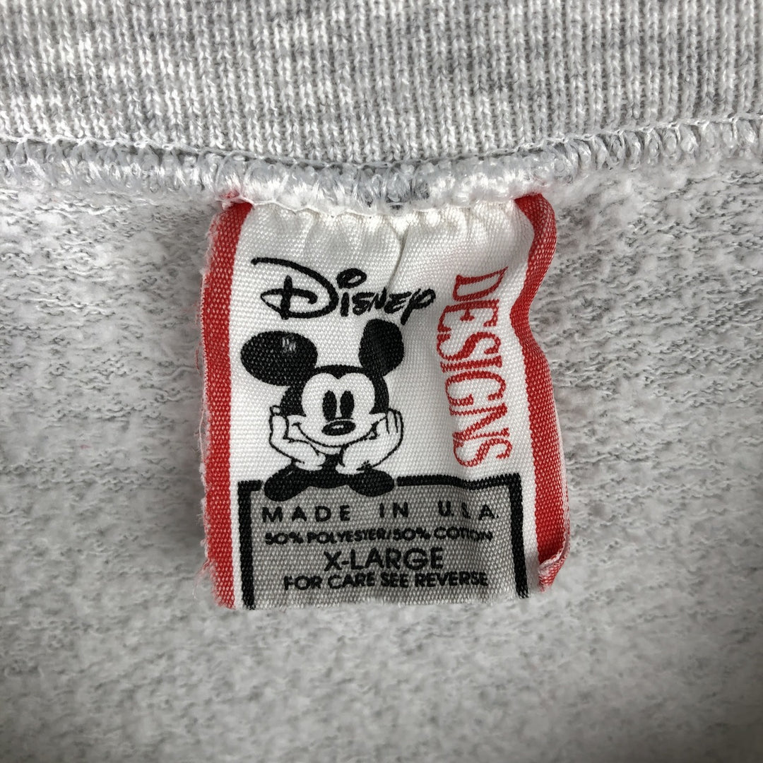 90'S Disney Mickey Mouse character sweatshirt, sweatshirt, made in USA, men's XL size, vintage cotton white type Vintage Second Hand
