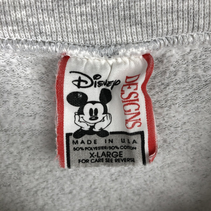 90'S Disney Mickey Mouse character sweatshirt, sweatshirt, made in USA, men's XL size, vintage cotton white type Vintage Second Hand