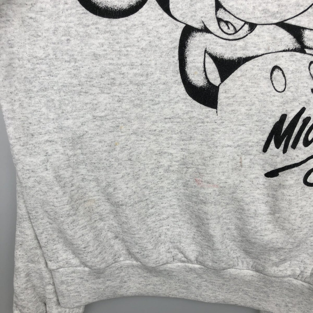 90'S Disney Mickey Mouse character sweatshirt, sweatshirt, made in USA, men's XL size, vintage cotton white type Vintage Second Hand