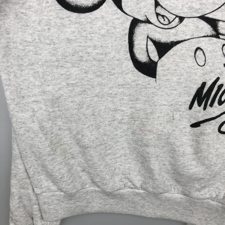 90'S Disney Mickey Mouse character sweatshirt, sweatshirt, made in USA, men's XL size, vintage cotton white type Vintage Second Hand