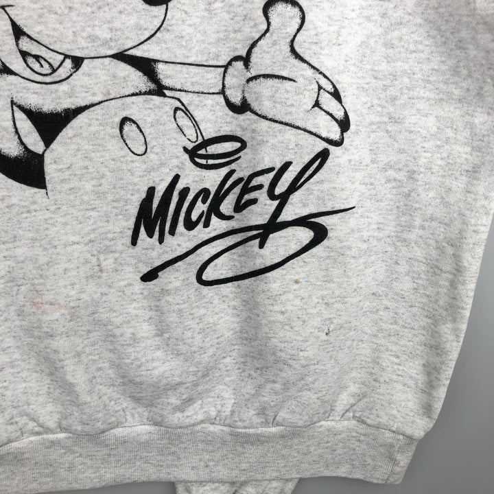 90'S Disney Mickey Mouse character sweatshirt, sweatshirt, made in USA, men's XL size, vintage cotton white type Vintage Second Hand