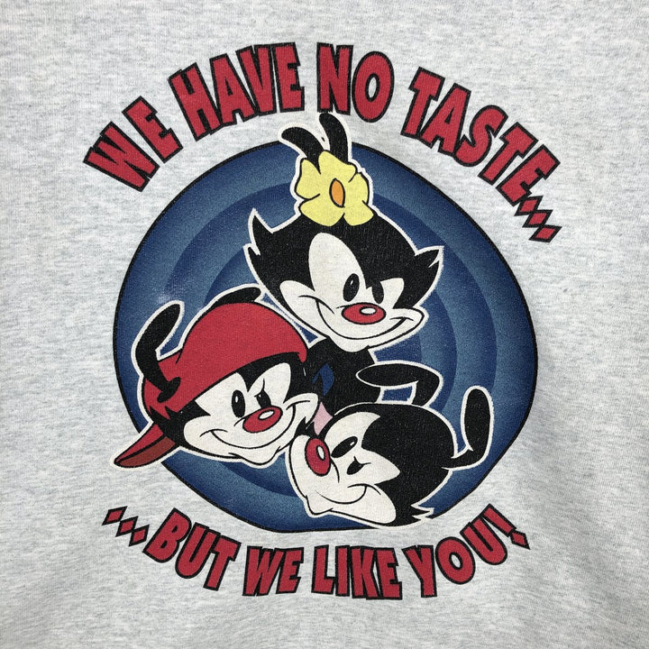 90'S ANIMANIACS Character Sweatshirt, Made in USA, Men's Size XL, Vintage cotton pale white type Vintage Second Hand