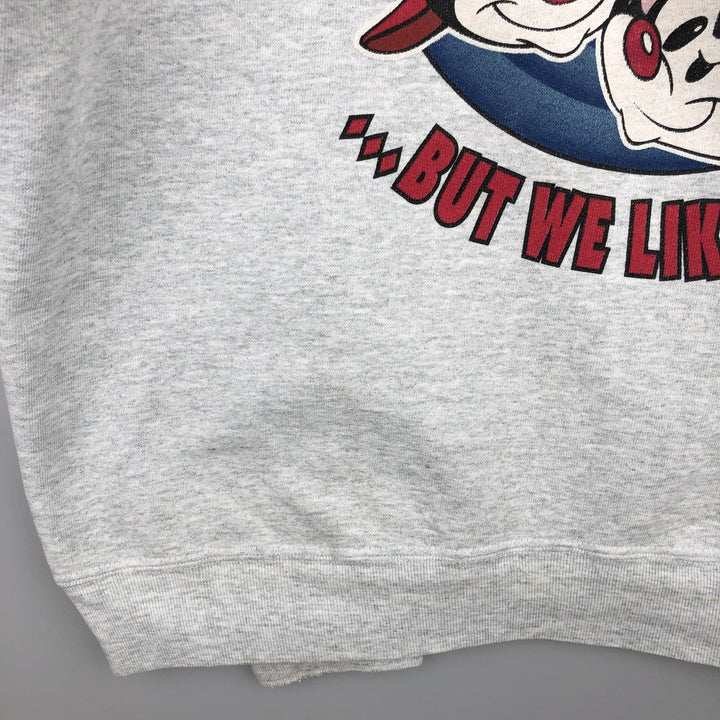 90'S ANIMANIACS Character Sweatshirt, Made in USA, Men's Size XL, Vintage cotton pale white type Vintage Second Hand