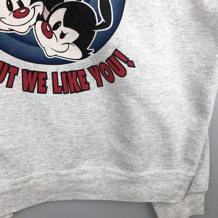 90'S ANIMANIACS Character Sweatshirt, Made in USA, Men's Size XL, Vintage cotton pale white type Vintage Second Hand