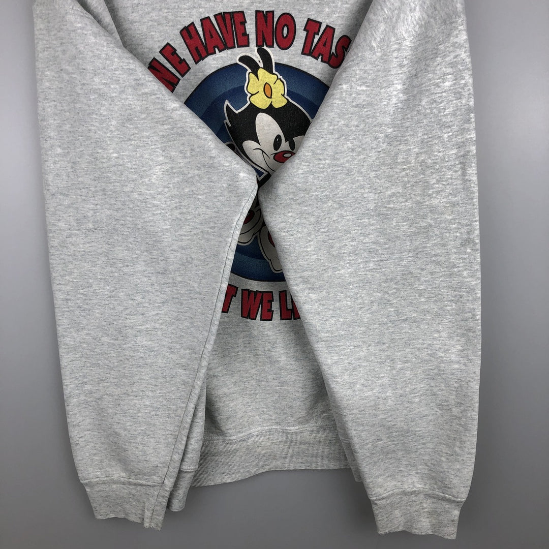 90'S ANIMANIACS Character Sweatshirt, Made in USA, Men's Size XL, Vintage cotton pale white type Vintage Second Hand