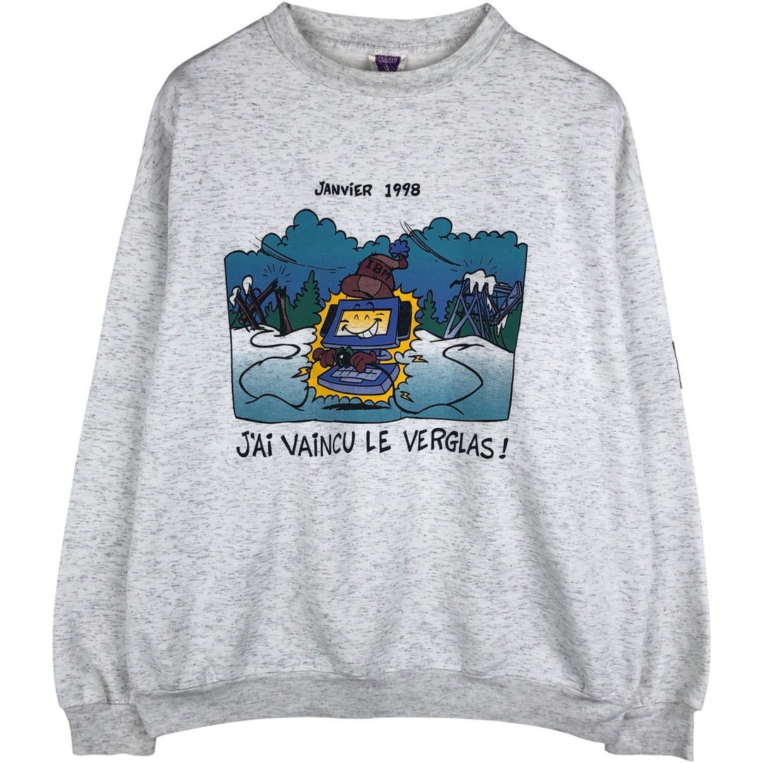 Vintage 90'S Humeur Design printed sweatshirt, men's size XL cotton gray type Vintage Second Hand