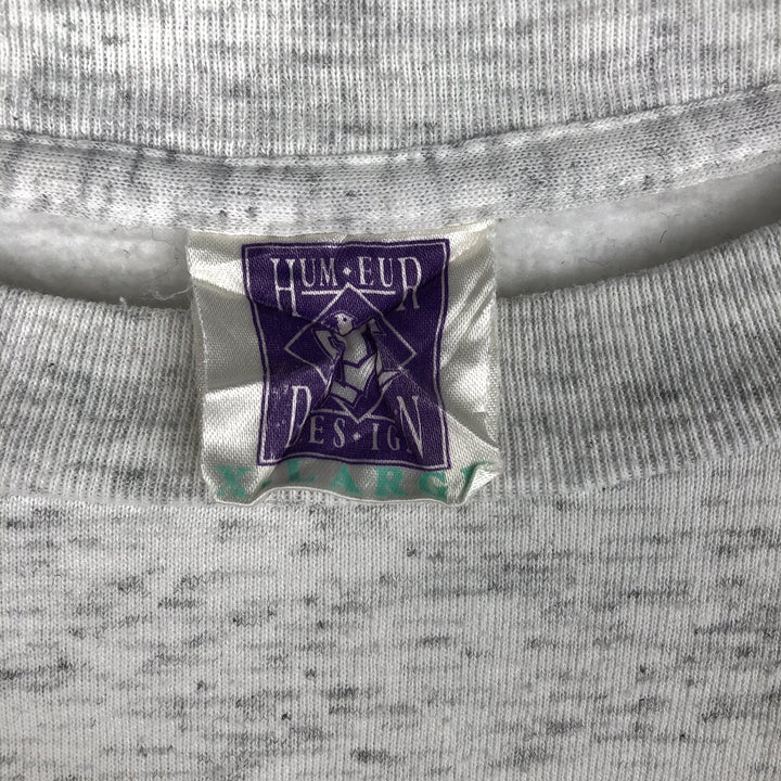 Vintage 90'S Humeur Design printed sweatshirt, men's size XL cotton gray type Vintage Second Hand