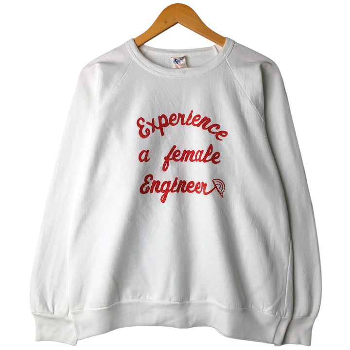 Action Sport Knit Printed Sweatshirt, Made in Canada, Men's Size L cotton white type Vintage Second Hand