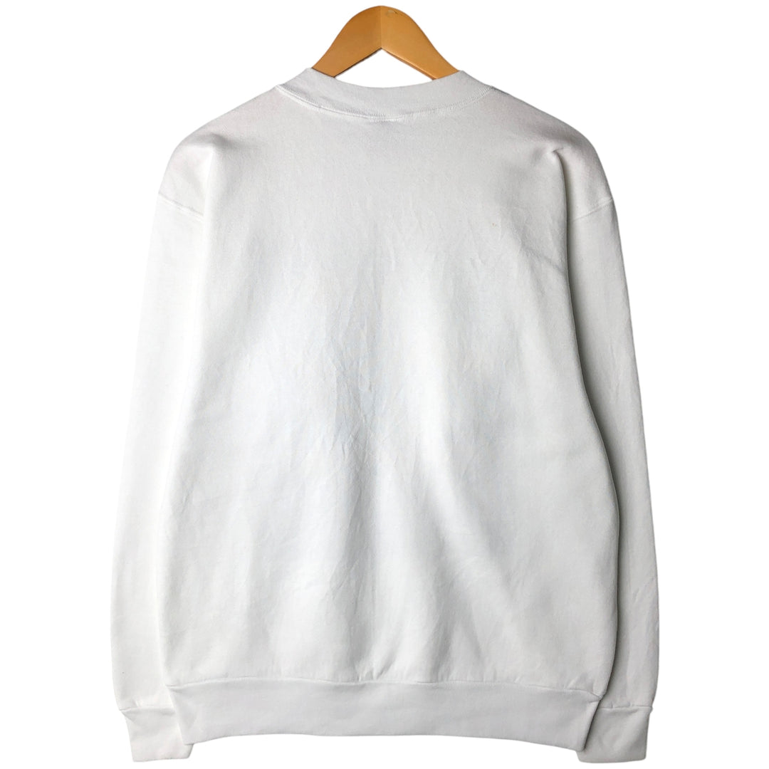 90'S ONEITA POWER-SWEATS Printed Sweatshirt Trainer Made in USA Men's Size L Vintage cotton white type Vintage Second Hand