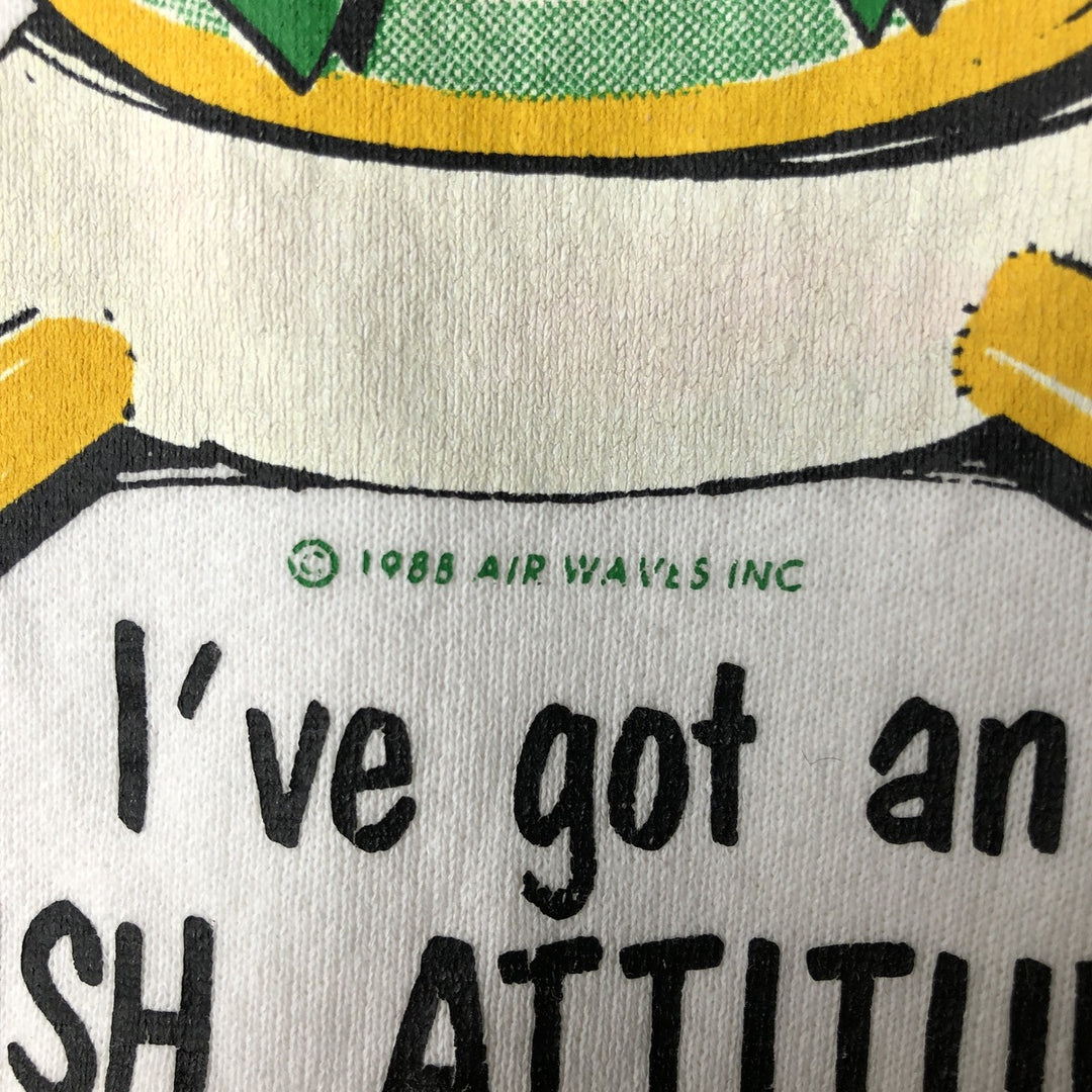 Vintage 1980'S Fruit of the Loom print sweatshirt, made in the USA, size L, men's cotton white type Vintage Second Hand