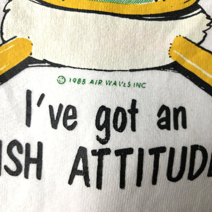 Vintage 1980'S Fruit of the Loom print sweatshirt, made in the USA, size L, men's cotton white type Vintage Second Hand