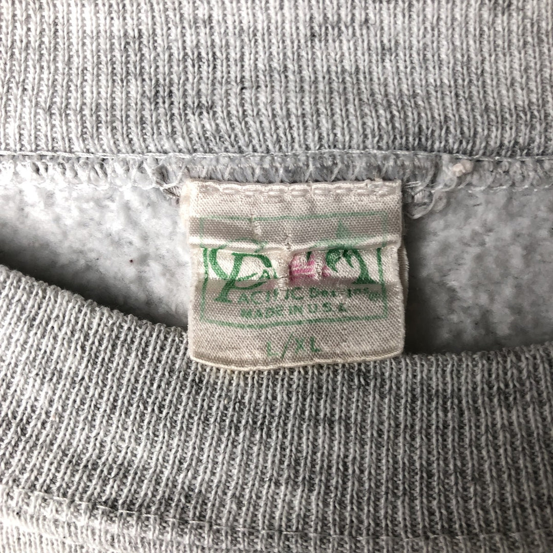 80'S Printed Sweatshirt, Made in USA, Men's Size XL cotton pale white type Vintage Second Hand