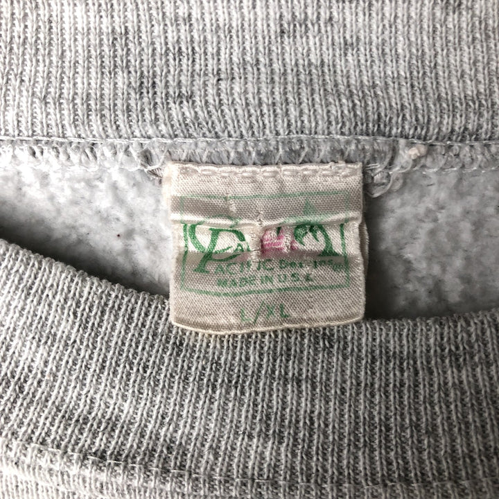 80'S Printed Sweatshirt, Made in USA, Men's Size XL cotton pale white type Vintage Second Hand
