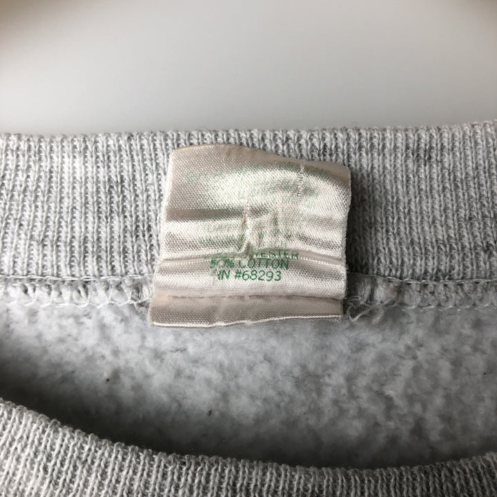 80'S Printed Sweatshirt, Made in USA, Men's Size XL cotton pale white type Vintage Second Hand