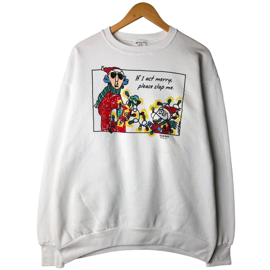 Vintage 90'S Delta Fifty-Fifty print sweatshirt, Made in USA, Men's XL cotton white type Vintage Second Hand