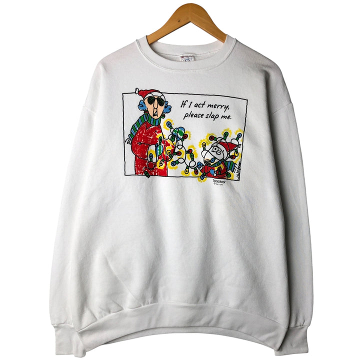 Vintage 90'S Delta Fifty-Fifty print sweatshirt, Made in USA, Men's XL cotton white type Vintage Second Hand