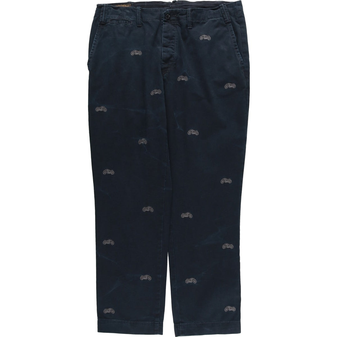 Ralph Lauren POLO RALPH LAUREN All-Over Bike Pattern Chino Pants, Men's, Size W37 cotton black type Vintage Second Hand