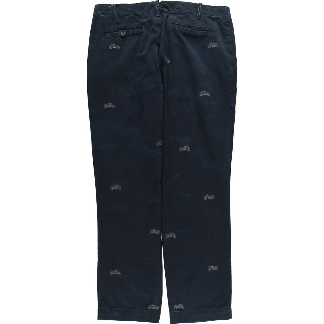 Ralph Lauren POLO RALPH LAUREN All-Over Bike Pattern Chino Pants, Men's, Size W37 cotton black type Vintage Second Hand