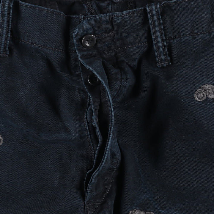Ralph Lauren POLO RALPH LAUREN All-Over Bike Pattern Chino Pants, Men's, Size W37 cotton black type Vintage Second Hand