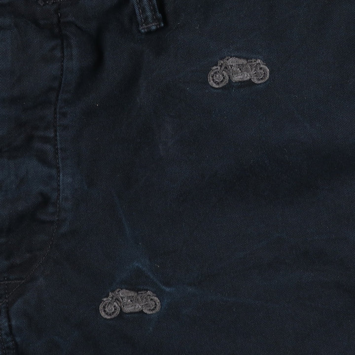 Ralph Lauren POLO RALPH LAUREN All-Over Bike Pattern Chino Pants, Men's, Size W37 cotton black type Vintage Second Hand
