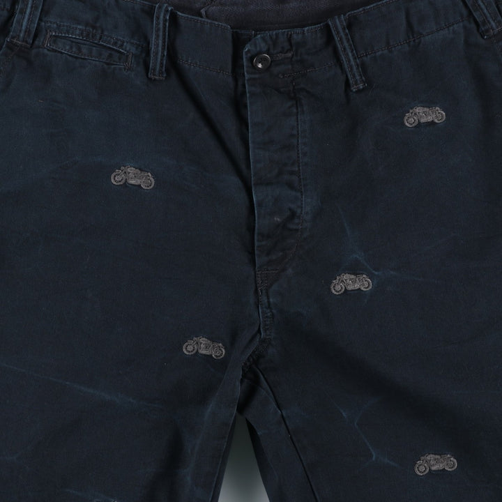 Ralph Lauren POLO RALPH LAUREN All-Over Bike Pattern Chino Pants, Men's, Size W37 cotton black type Vintage Second Hand