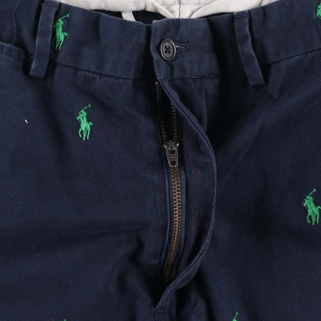 Ralph Lauren POLO by Ralph Lauren all-over print chino pants, men's size W32 cotton navy blue type Vintage Second Hand