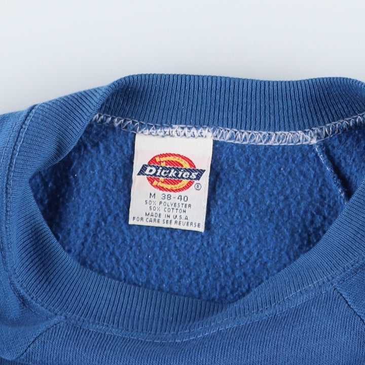 Vintage 80s-90'S Dickies plain blank sweatshirt, Made in USA, Men's size M cotton blue type Vintage Second Hand