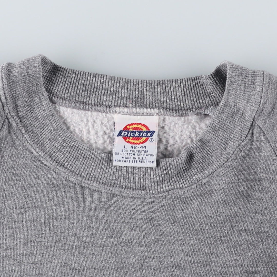 Vintage 90'S Dickies plain blank sweatshirt, made in the USA, men's size L polyester gray type Vintage Second Hand