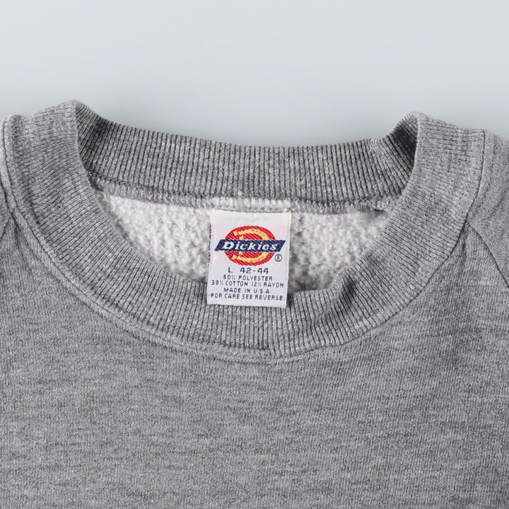 Vintage 90'S Dickies plain blank sweatshirt, made in the USA, men's size L polyester gray type Vintage Second Hand