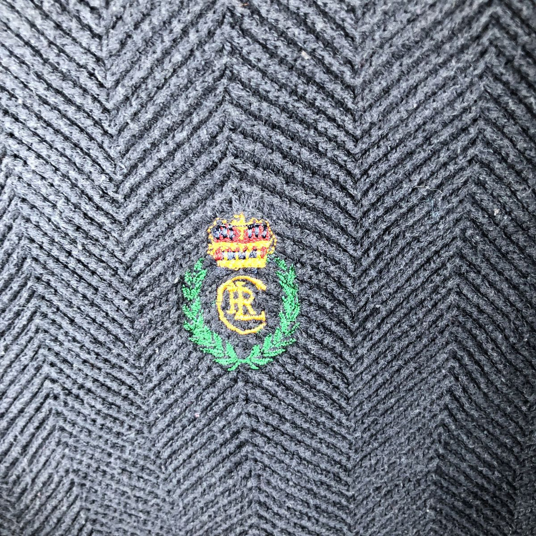 Ralph Lauren CHAPS Herringbone Cotton Knit Sweater Men's XL cotton navy blue type Vintage Second Hand