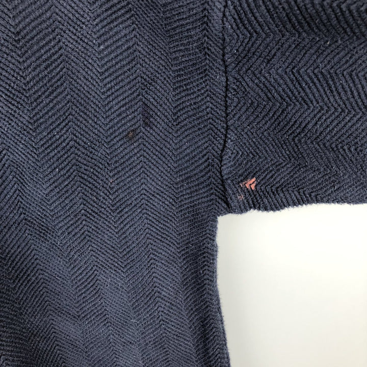Ralph Lauren CHAPS Herringbone Cotton Knit Sweater Men's XL cotton navy blue type Vintage Second Hand