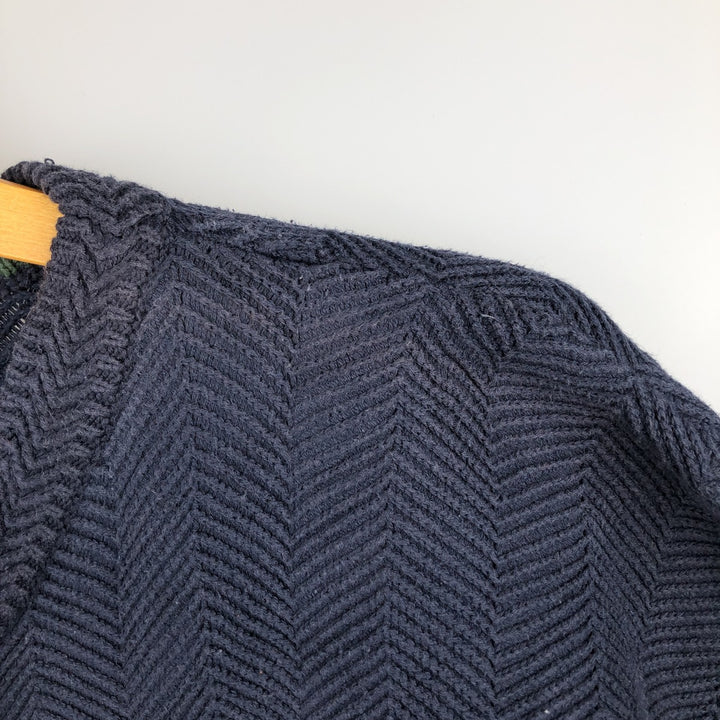 Ralph Lauren CHAPS Herringbone Cotton Knit Sweater Men's XL cotton navy blue type Vintage Second Hand
