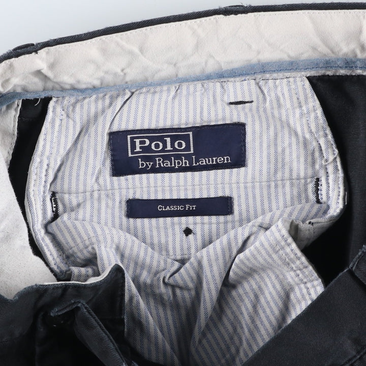Ralph Lauren POLO by Ralph Lauren Classic Fit Chino Pants, Men's, Size W34 cotton navy blue type Vintage Second Hand