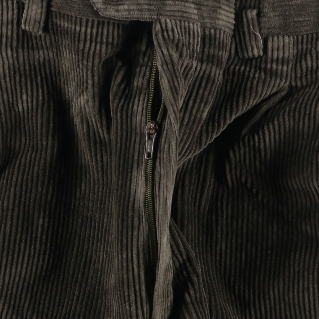 PEDRO DEL HIERRO Two-pleat Corduroy Pants, Made in Spain, Men's Size W33 cotton Khaki type sage green Vintage Second Hand
