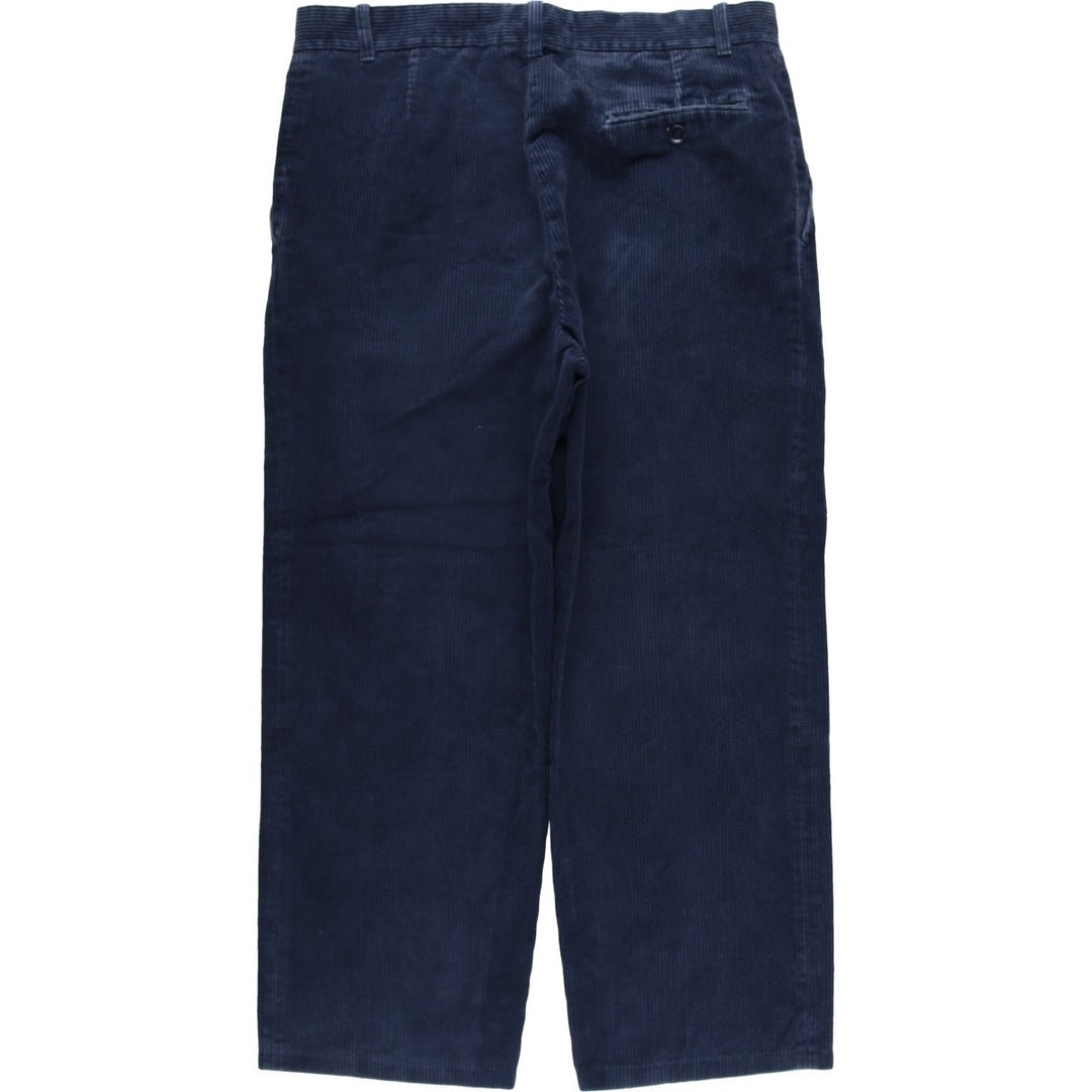 One-tuck corduroy pants, size 46, men's size W35 unclear navy blue type Vintage Second Hand