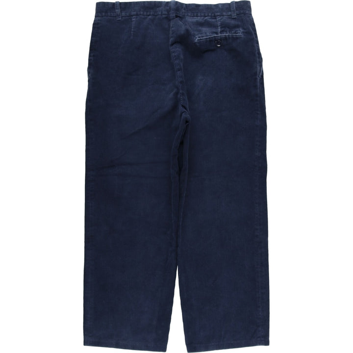 One-tuck corduroy pants, size 46, men's size W35 unclear navy blue type Vintage Second Hand