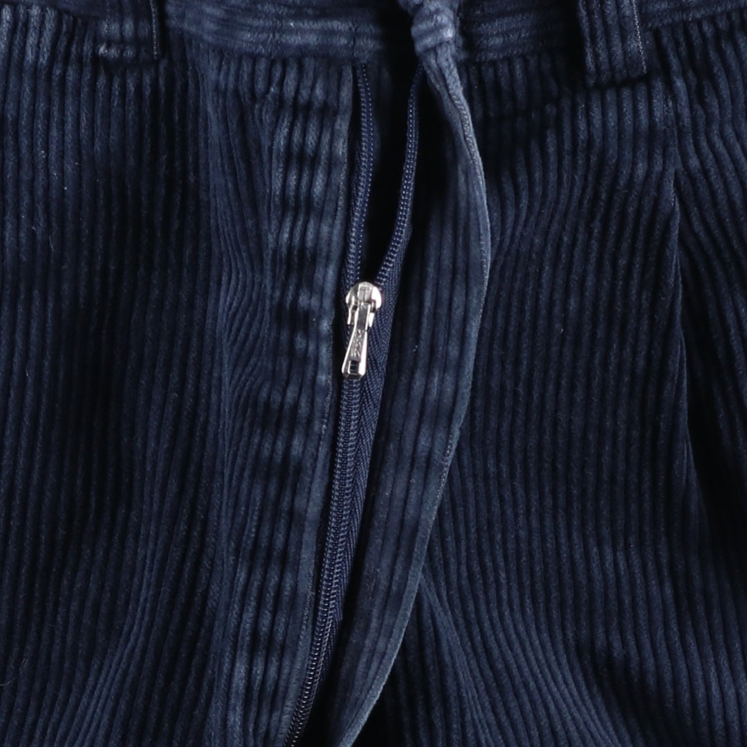 One-tuck corduroy pants, size 46, men's size W35 unclear navy blue type Vintage Second Hand