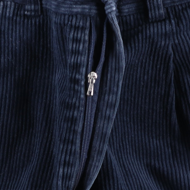 One-tuck corduroy pants, size 46, men's size W35 unclear navy blue type Vintage Second Hand