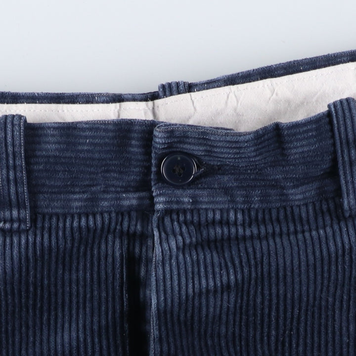 One-tuck corduroy pants, size 46, men's size W35 unclear navy blue type Vintage Second Hand