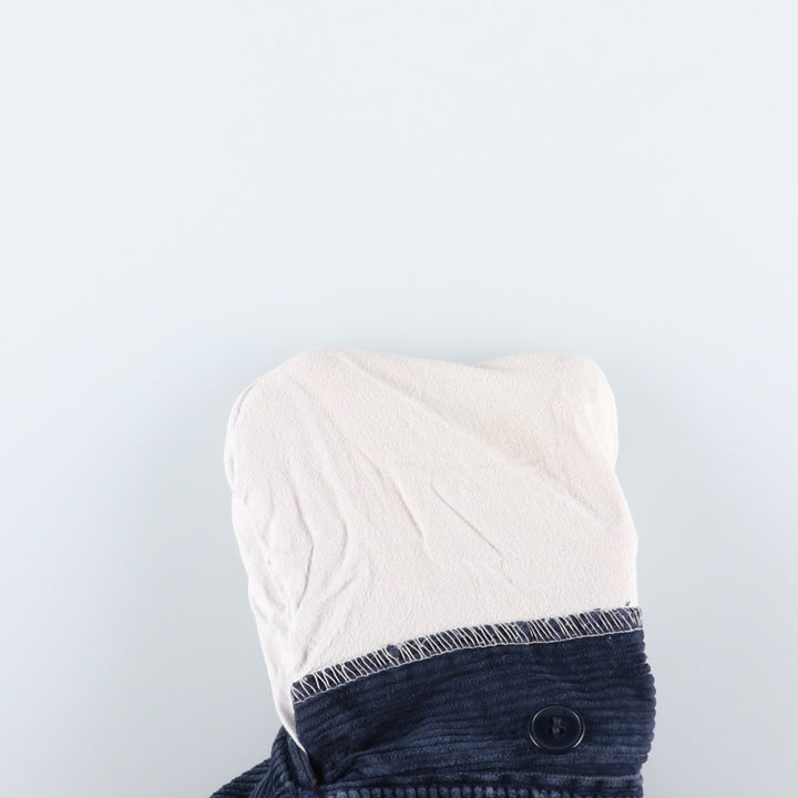 One-tuck corduroy pants, size 46, men's size W35 unclear navy blue type Vintage Second Hand