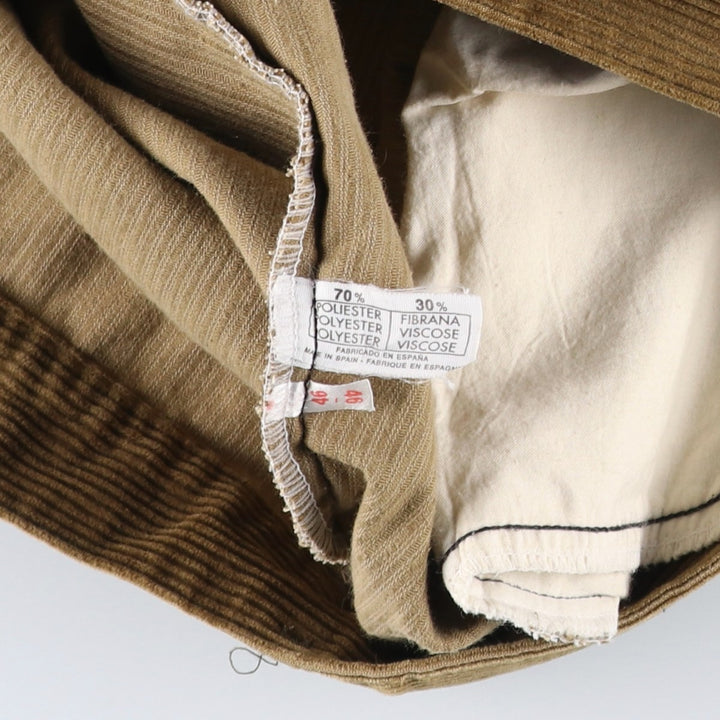 MAVI One-Tuck Corduroy Pants, Made in Spain, Men's Size W35 polyester brown type Vintage Second Hand