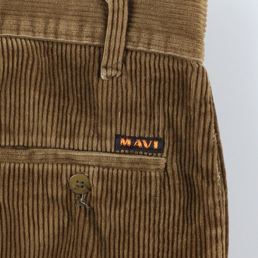 MAVI One-Tuck Corduroy Pants, Made in Spain, Men's Size W35 polyester brown type Vintage Second Hand