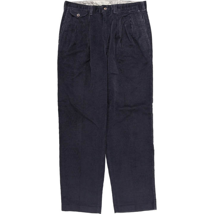 SAVANE Two-pleat Corduroy Pants, Men's, Size W32 cotton navy blue type Vintage Second Hand