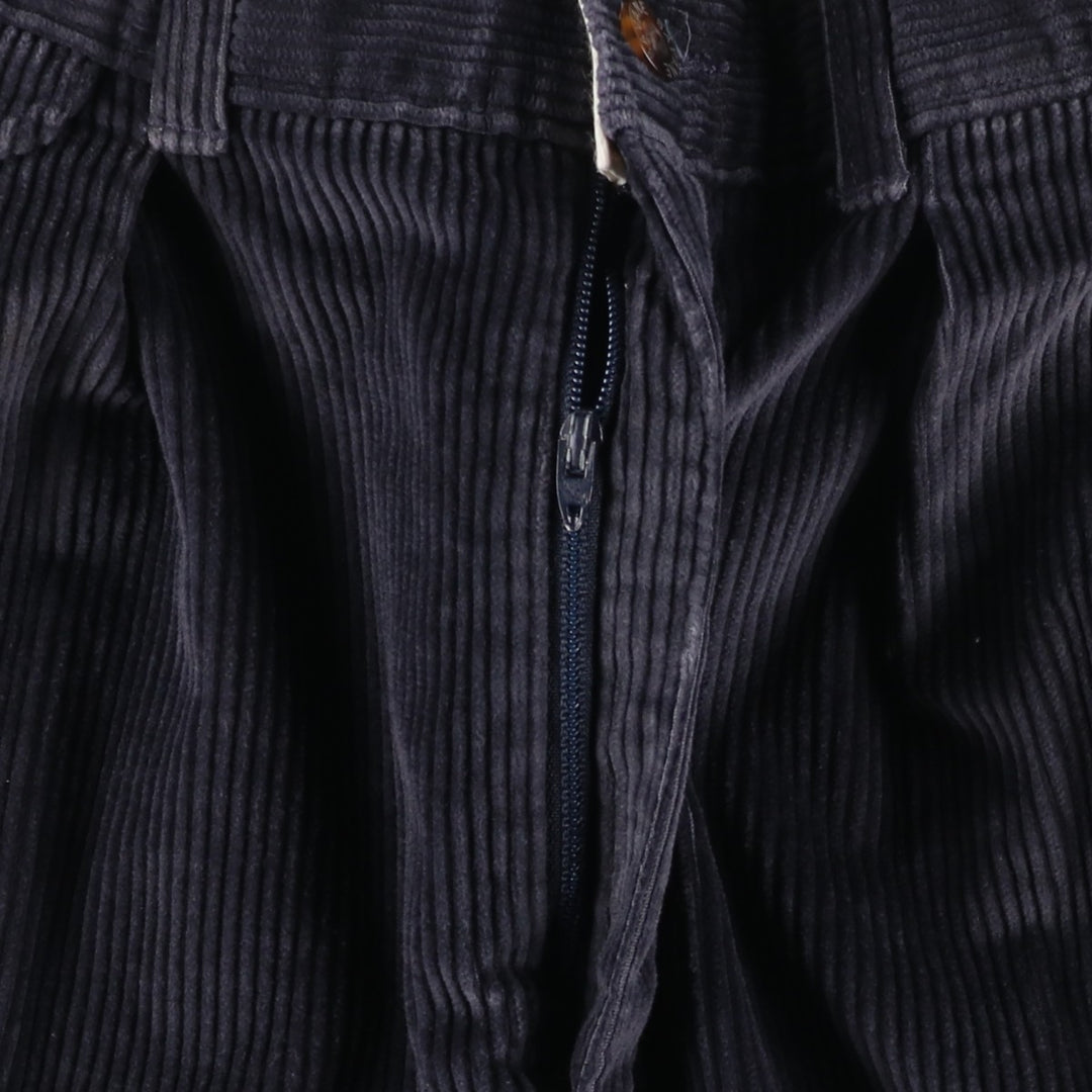 SAVANE Two-pleat Corduroy Pants, Men's, Size W32 cotton navy blue type Vintage Second Hand