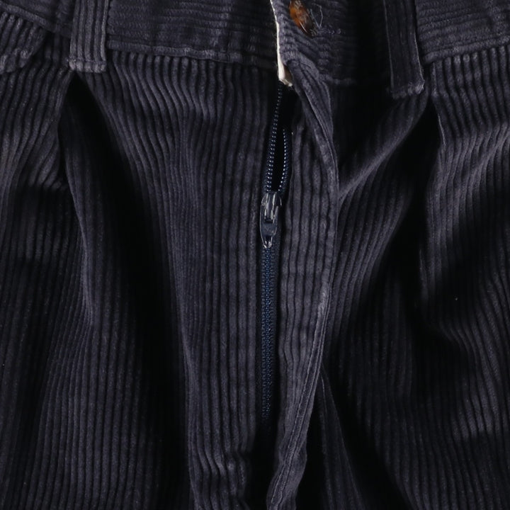 SAVANE Two-pleat Corduroy Pants, Men's, Size W32 cotton navy blue type Vintage Second Hand