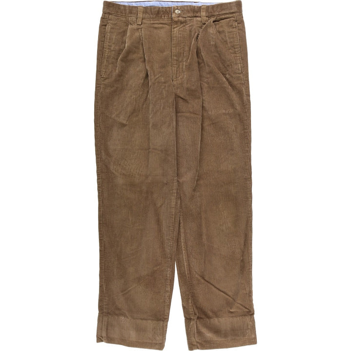 CLUB ROOM Two-pleat Corduroy Pants for Men, Size W32 cotton brown type Vintage Second Hand