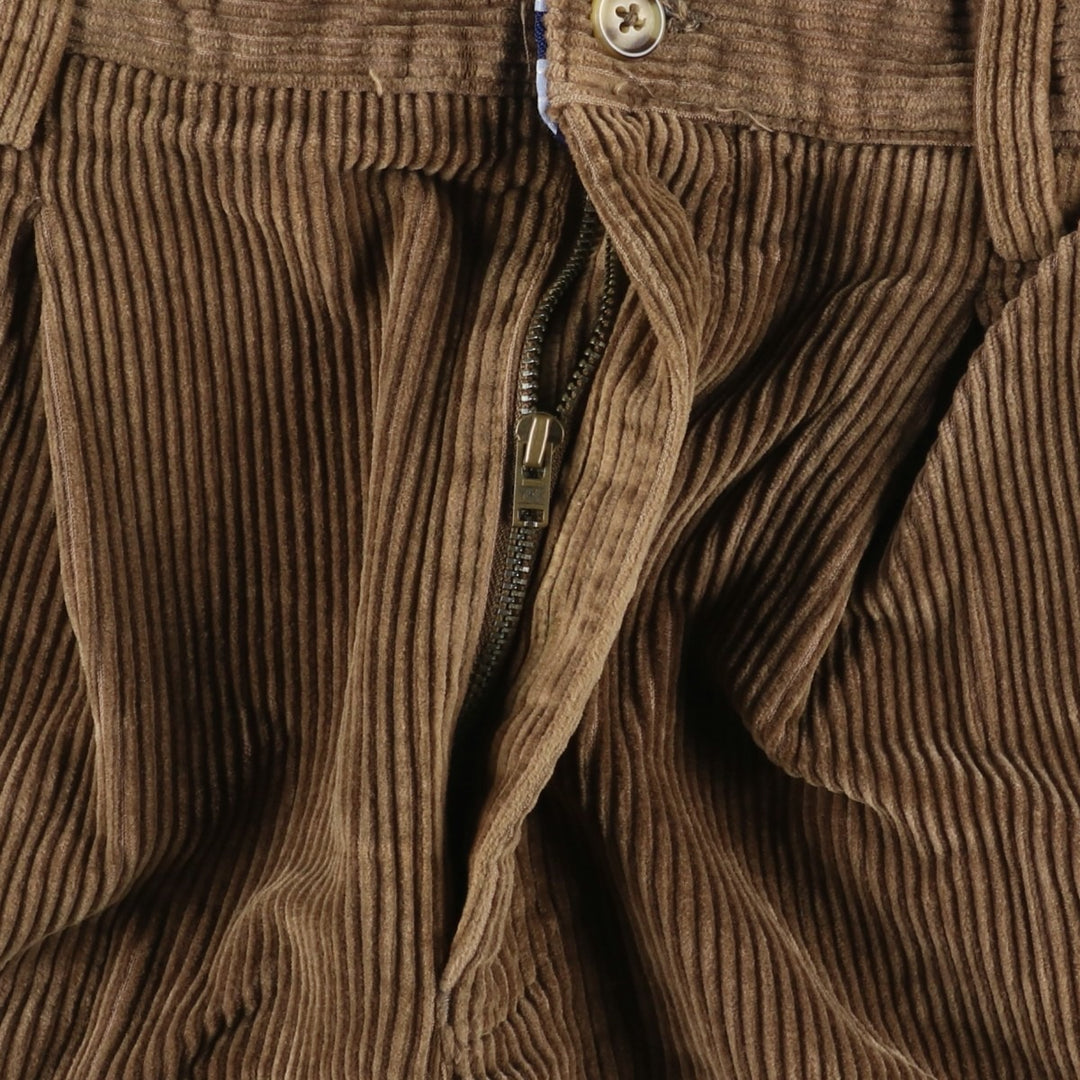 CLUB ROOM Two-pleat Corduroy Pants for Men, Size W32 cotton brown type Vintage Second Hand