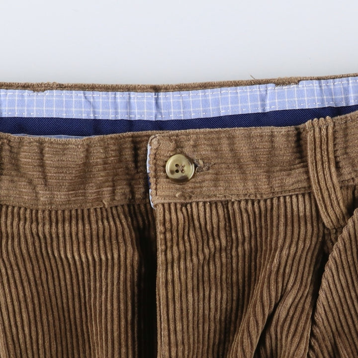 CLUB ROOM Two-pleat Corduroy Pants for Men, Size W32 cotton brown type Vintage Second Hand